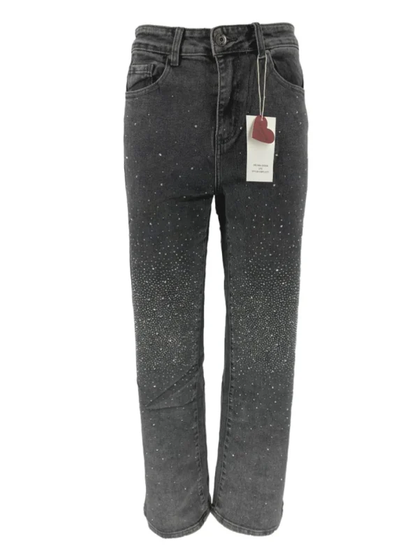 Redseventy jeans met strass steentjes denim grijs (F338-11)