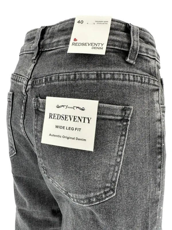 Redseventy jeans met strass steentjes denim grijs (F338-11)