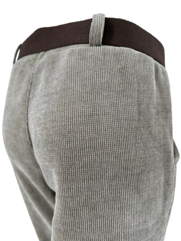 Rib velvet broek met riem taupe