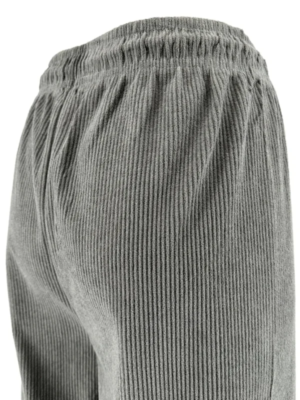 Rib velvet broek met wijde pijp grijs (HL-1190)