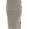 Rok met rib details en knopen aan de zijkant Melody beige (W2062)