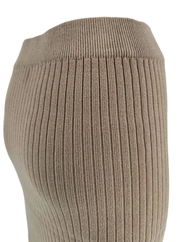 Rok met rib details en knopen aan de zijkant Melody camel (W2062)