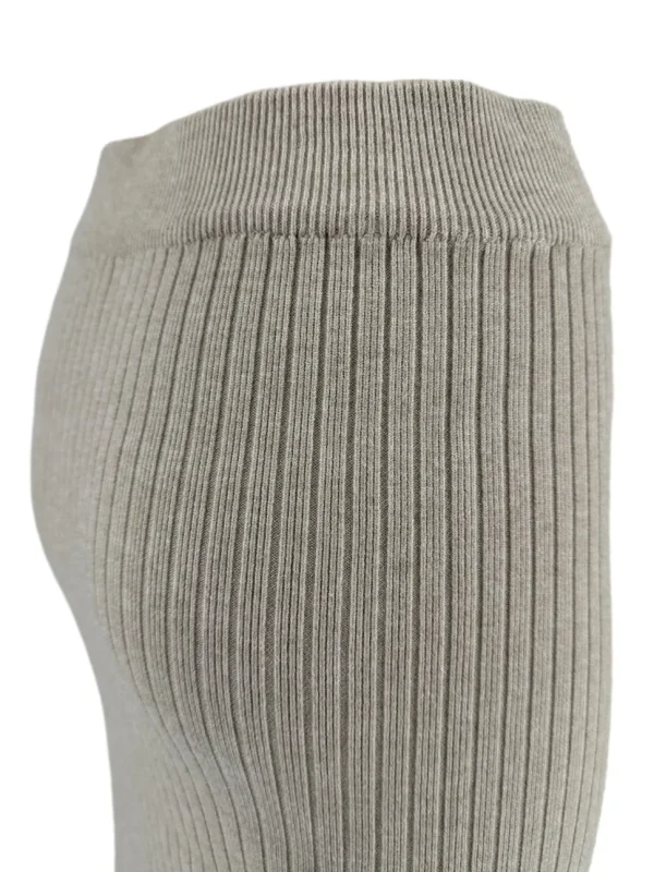 Rok met rib details en knopen aan de zijkant Melody beige (W2062)
