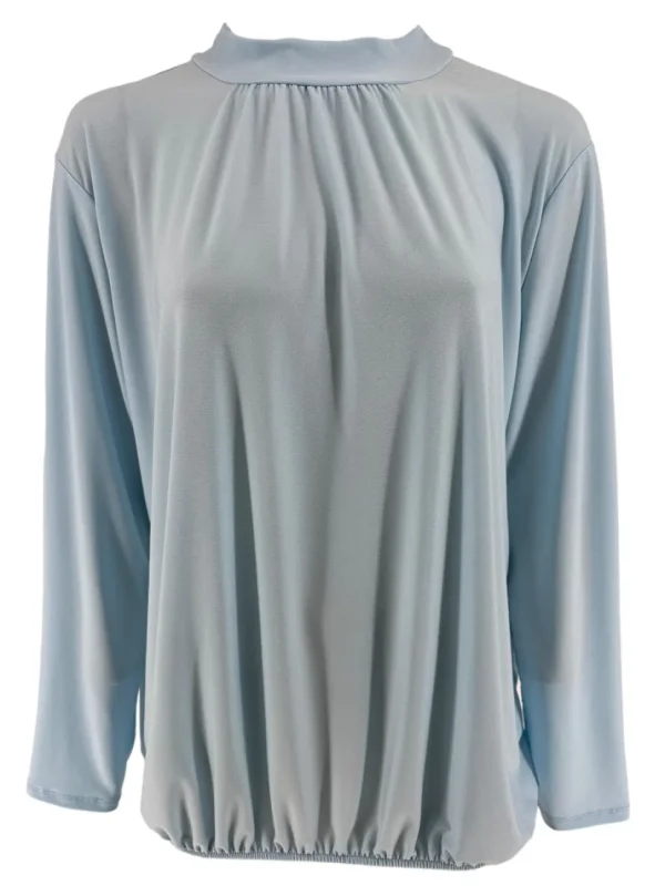Shirt met lange mouw en opstaande kraag Jill uni licht blauw