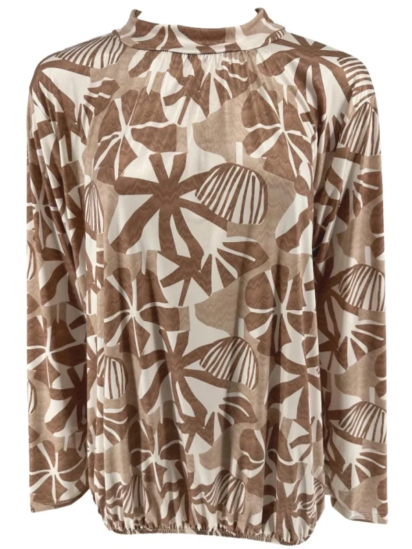 Shirt met lange mouw en opstaande kraag Jill pansy zand
