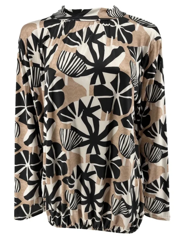 Shirt met lange mouw en opstaande kraag Jill pansy zwart