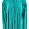 Shirt met lange mouw en opstaande kraag Jill uni turquoise