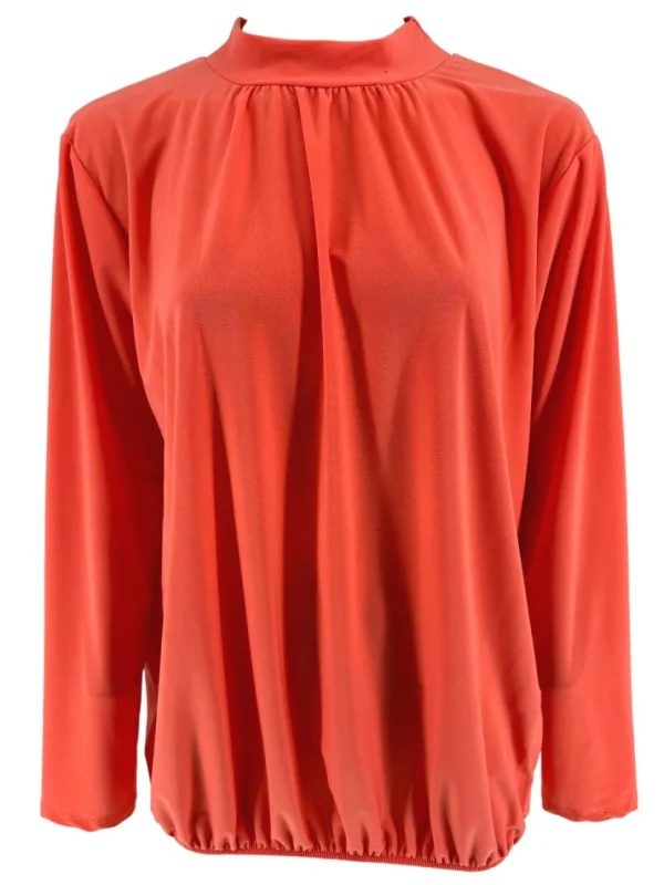 Shirt met lange mouw en opstaande kraag Jill uni koraal
