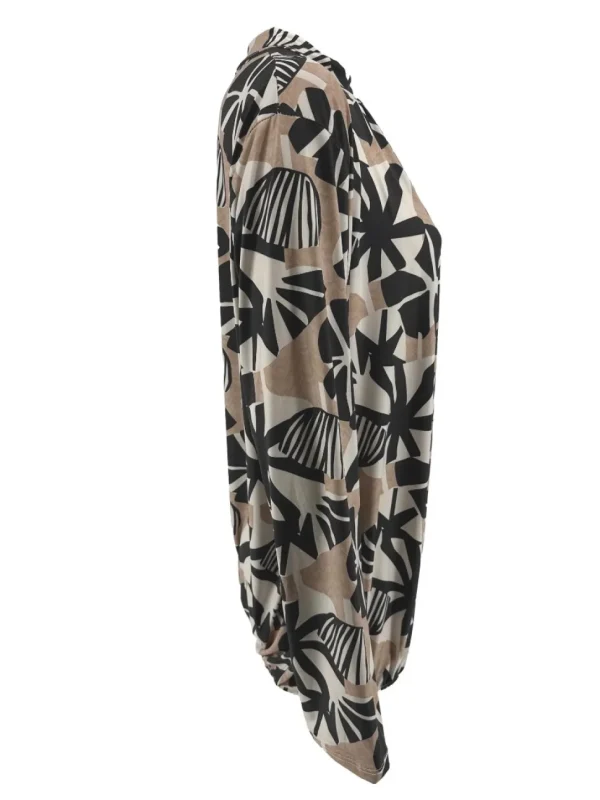 Shirt met lange mouw en opstaande kraag Jill pansy zwart