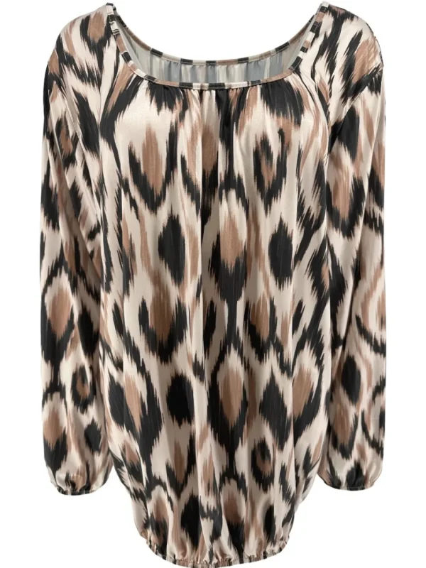 Shirt met lange mouw en ronde hals Jackie smudge zwart