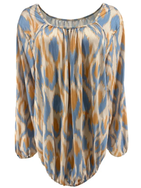 Shirt met lange mouw en ronde hals Jackie smudge licht blauw