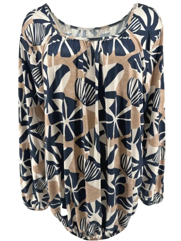 Shirt met lange mouw en ronde hals Jackie pansy donker blauw