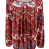 Shirt met lange mouw en ronde hals Jackie stiksel cerise