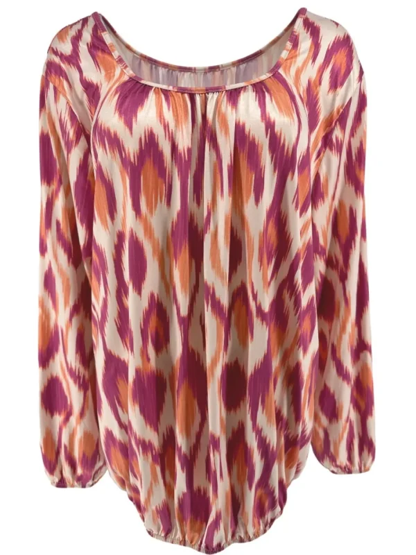 Shirt met lange mouw en ronde hals Jackie smudge fuchsia
