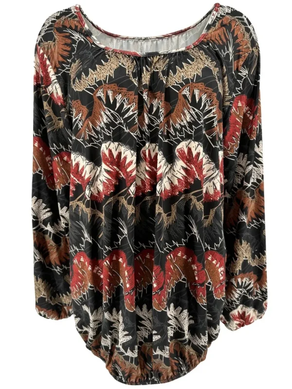 Shirt met lange mouw en ronde hals Jackie stiksel zwart