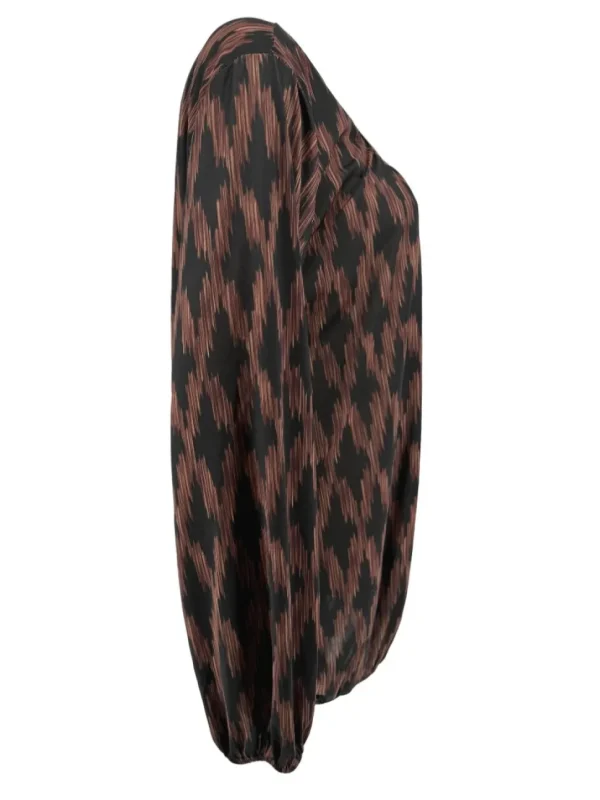 Shirt met lange mouw en ronde hals Jackie cross bruin