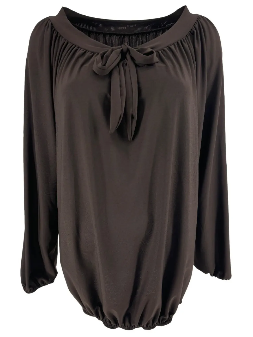 shirt_met_lange_mouw_en_s_0-3.webp Shirt met lange mouw en strik hals van travelstof Mimi bruin