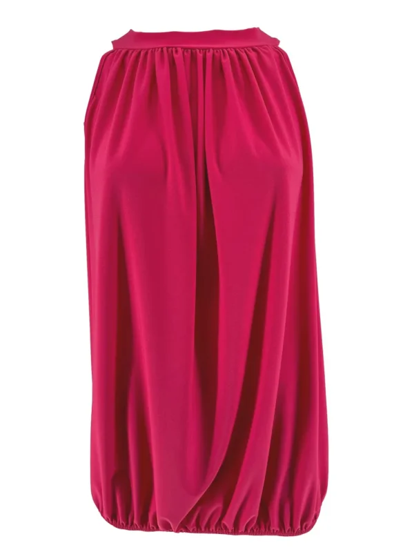 SIZE PLUS mouwloze halter top uni fuchsia