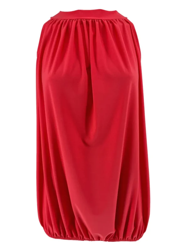 SIZE PLUS mouwloze halter top uni koraal