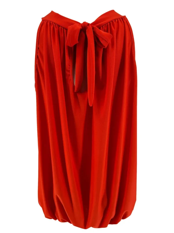 SIZE PLUS mouwloze halter top uni rood