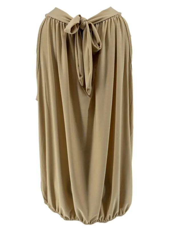 SIZE PLUS mouwloze halter top uni beige