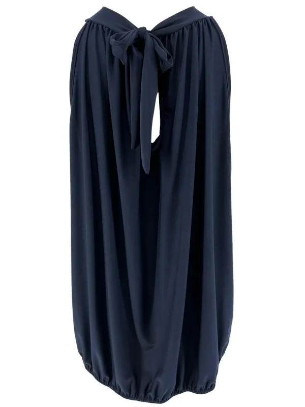SIZE PLUS mouwloze halter top uni donker blauw