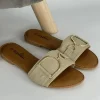 Slipper met gouden gesp beige ( 636-01 ) (K) (TKD) SALE