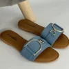 Slipper met gouden gesp light denim ( 636-01 ) (K) (TKD) SALE