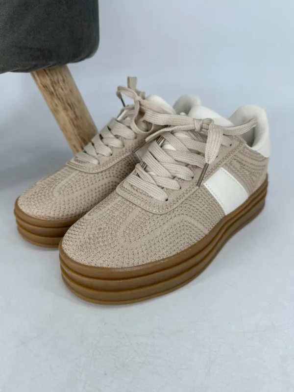 Sneaker met stiksels arrow beige/khaki (24039)