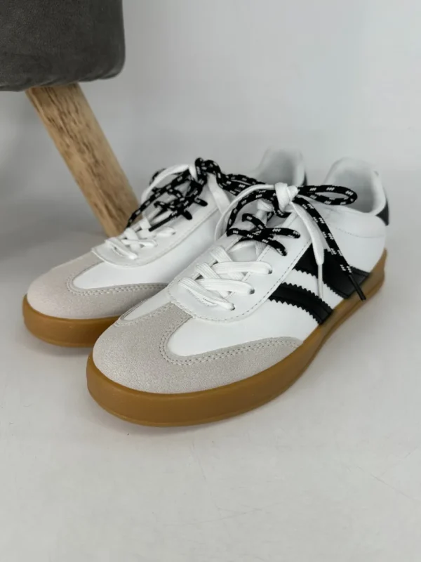 Sneaker met veters white/black (G3035)