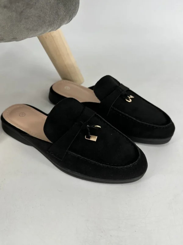 Suedine instap loafers zwart (001)