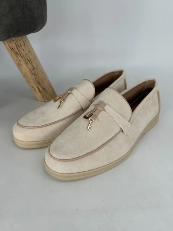 Suedine loafers 1837-beige