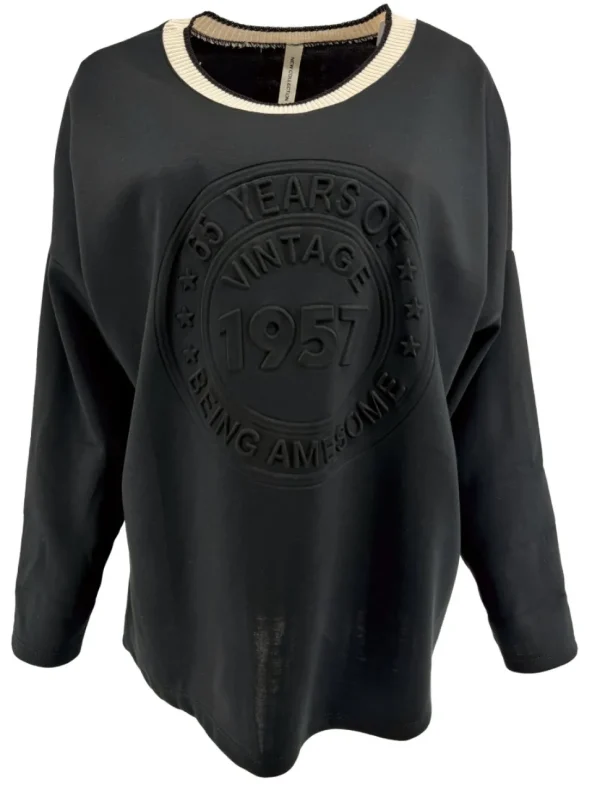 Sweater 3D print vintage 1957 zwart.(gts)