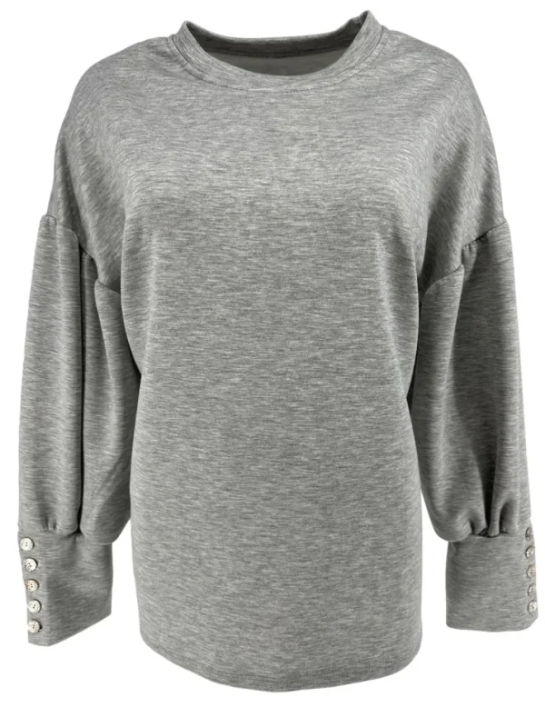 sweater met 5 knoopjes op de mouw grijs (GTS)