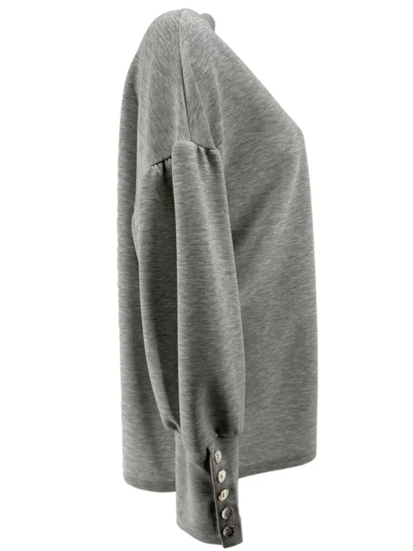 sweater met 5 knoopjes op de mouw grijs (GTS)