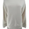 Sweater met gestreepte fake blouse beige