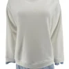 Sweater met gestreepte fake blouse off-white