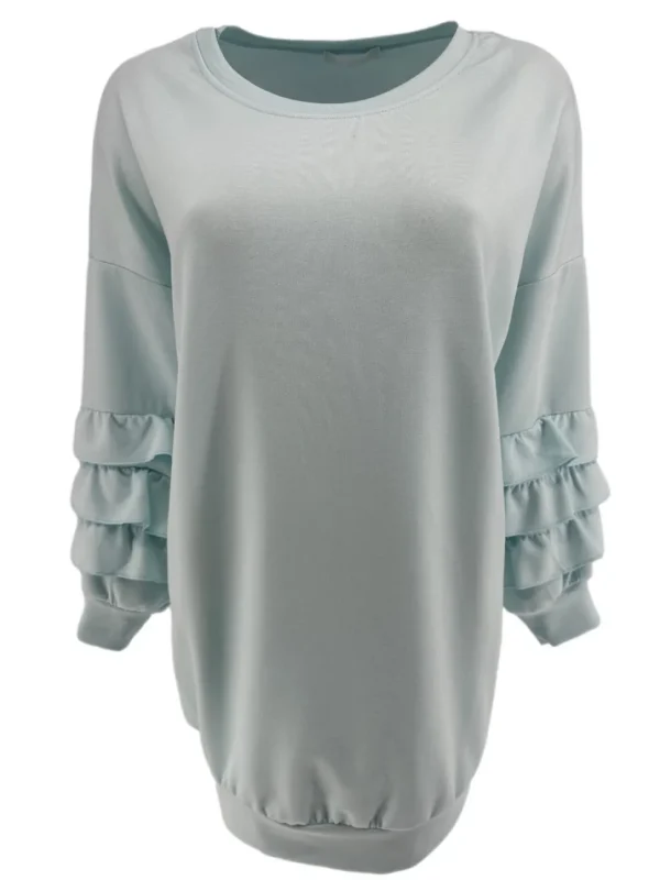 Sweater met ruffle mouw uni mint.(gts)