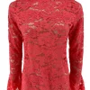 Top van kant met knopen op de rug en MATEN Rose koraal (SALE)