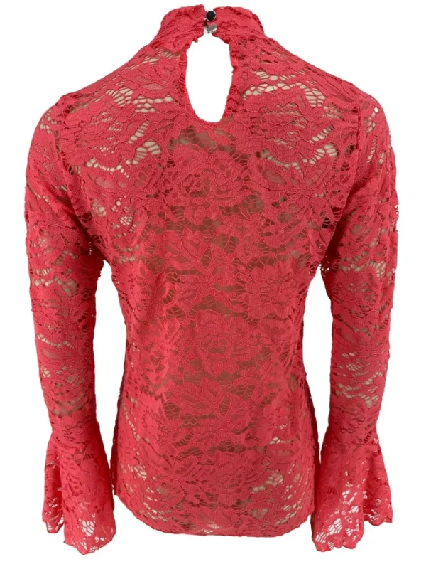 Top van kant met knopen op de rug en MATEN Rose koraal (SALE)