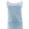 Top van travelstof met spaghetti bandjes blauw