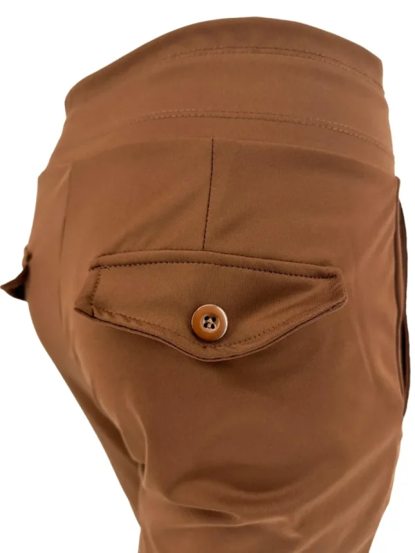 Travelstof broek met aansluitende broekspijp Bibi coffee (BFT)