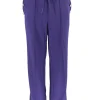 Travelstof broek met KNOPEN op de zak en naad Bibi paars(BFT) SALE