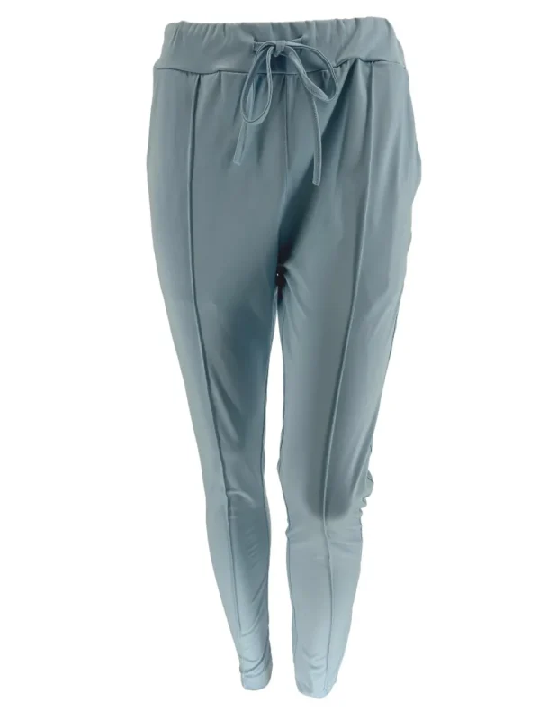 Travelstof broek met naad aan de voorzijde Billie licht blauw