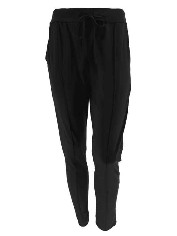 Travelstof broek met naad aan de voorzijde Billie zwart
