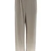 Travelstof broek met rechte broekspijp beige