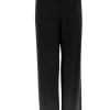Travelstof broek met rechte broekspijp zwart
