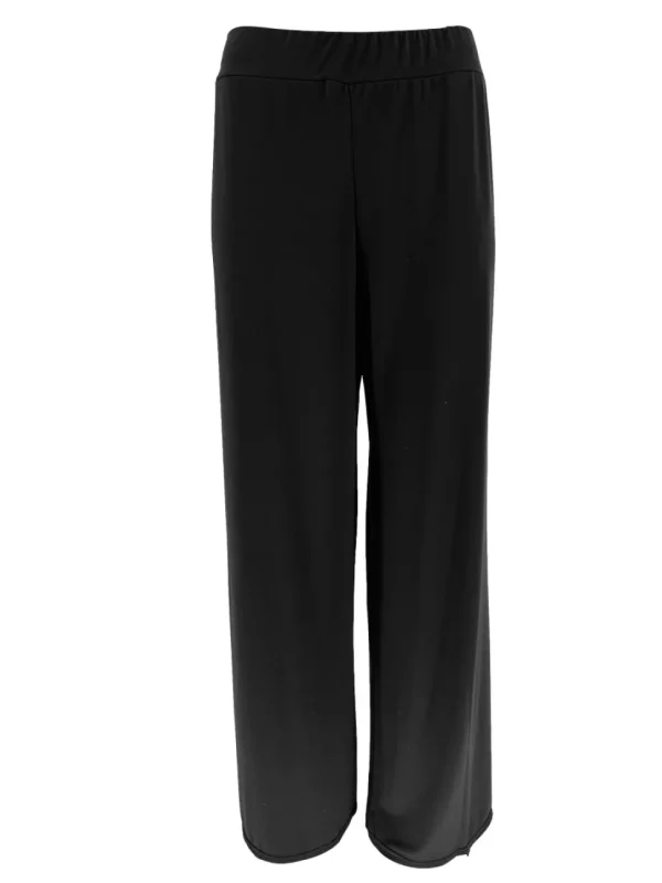 Travelstof broek met rechte broekspijp zwart
