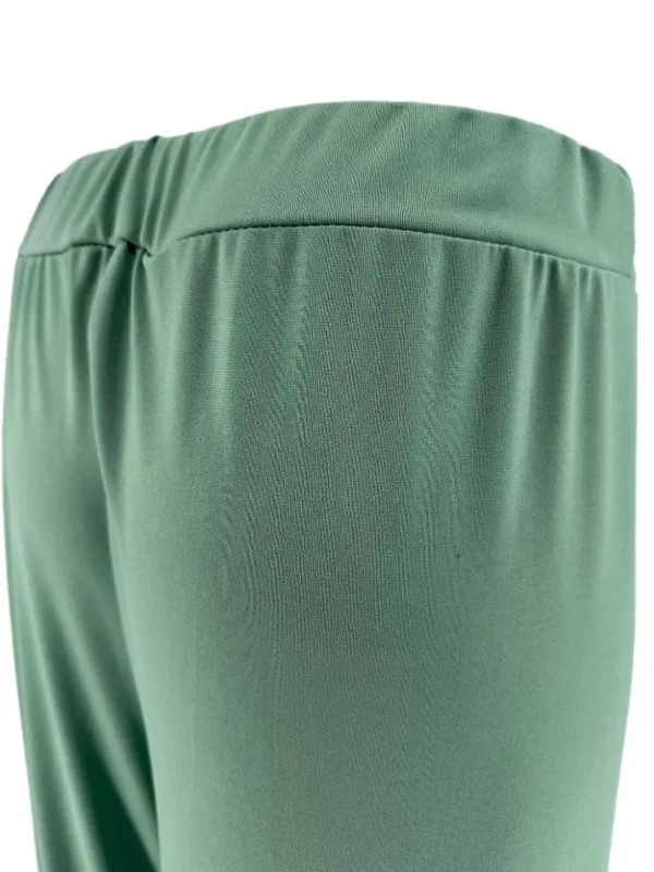 Travelstof broek met rechte broekspijp licht groen