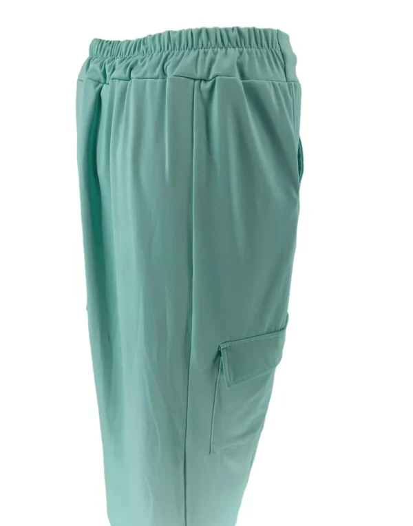 Travelstof rok met koord in de taille en zakjes mint (BFT) SALE.STD